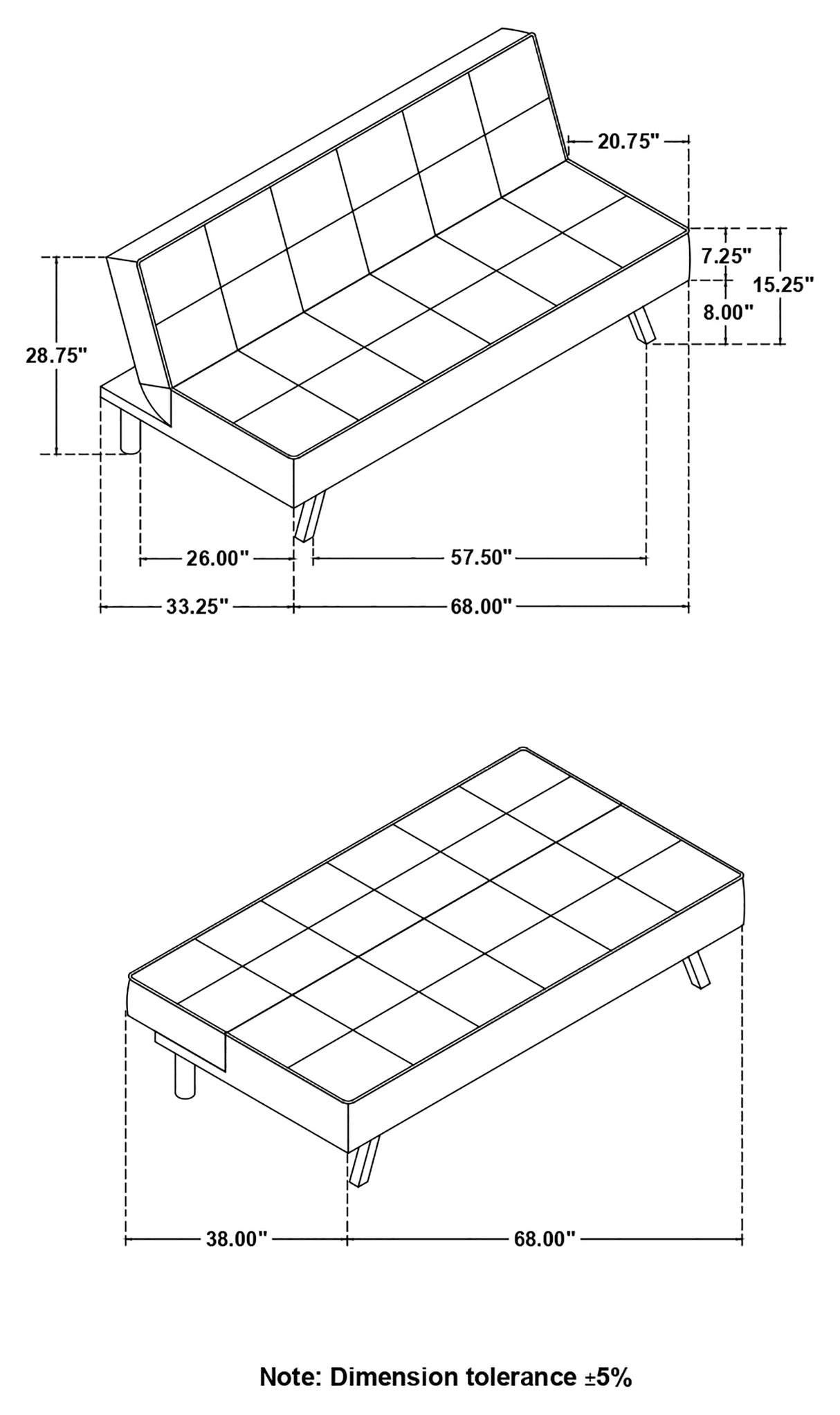 Joel Convertible Sofa Bed