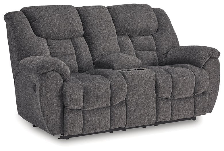 Foreside Reclining Loveseat with Console - M&M Furniture (CA)