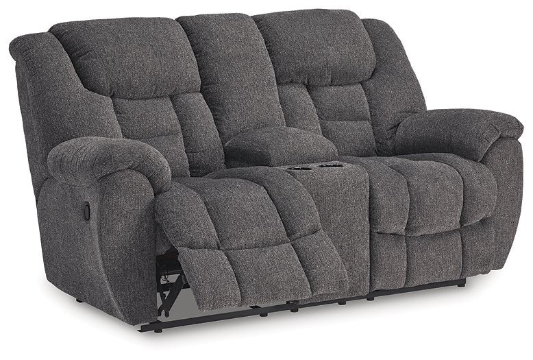 Foreside Reclining Loveseat with Console - M&M Furniture (CA)