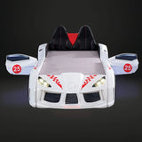 Trackster Bed White, Red,, Black, & Blue