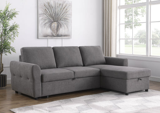 Samantha Upholstered Sleeper Sofa Sectional with Storage Chaise Grey image