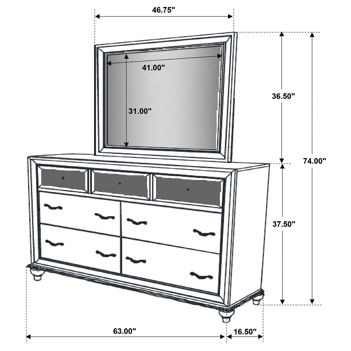 Barzini Dresser with Mirror