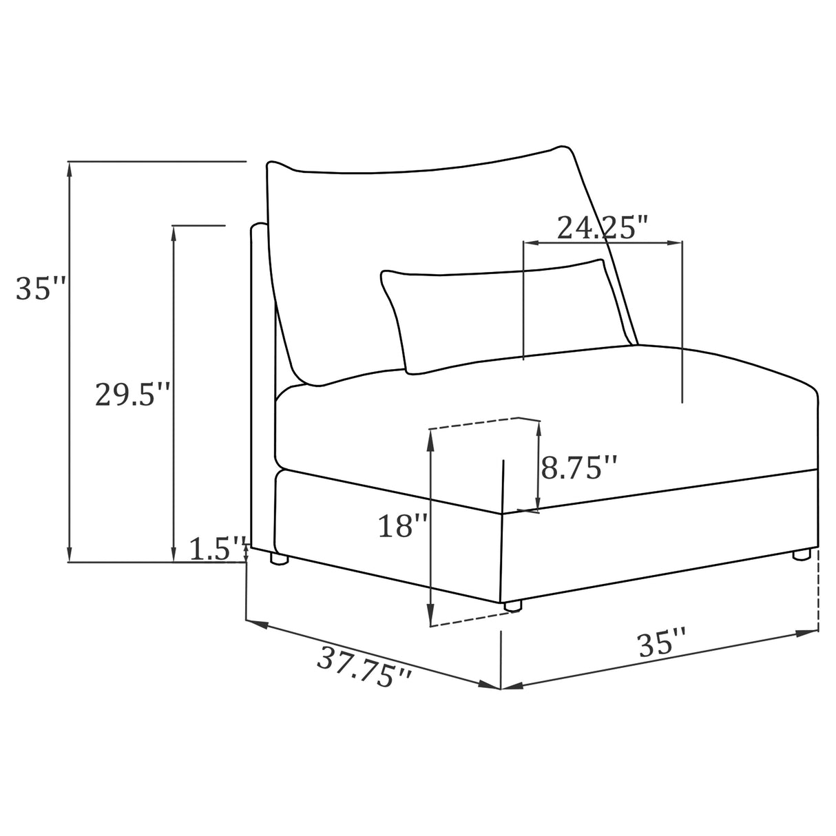 Sasha Armless Chair