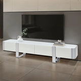 Larvik TV Stand White w/ Silver Frame