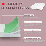 Forsythia 10" Green Tea Gel Memory Foam