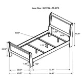 Louis Philippe Sleigh Panel Bed
