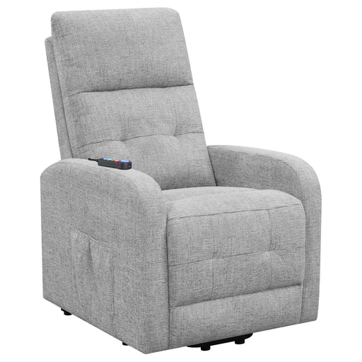 Howie Tufted Upholstered Power Lift Recliner Grey image