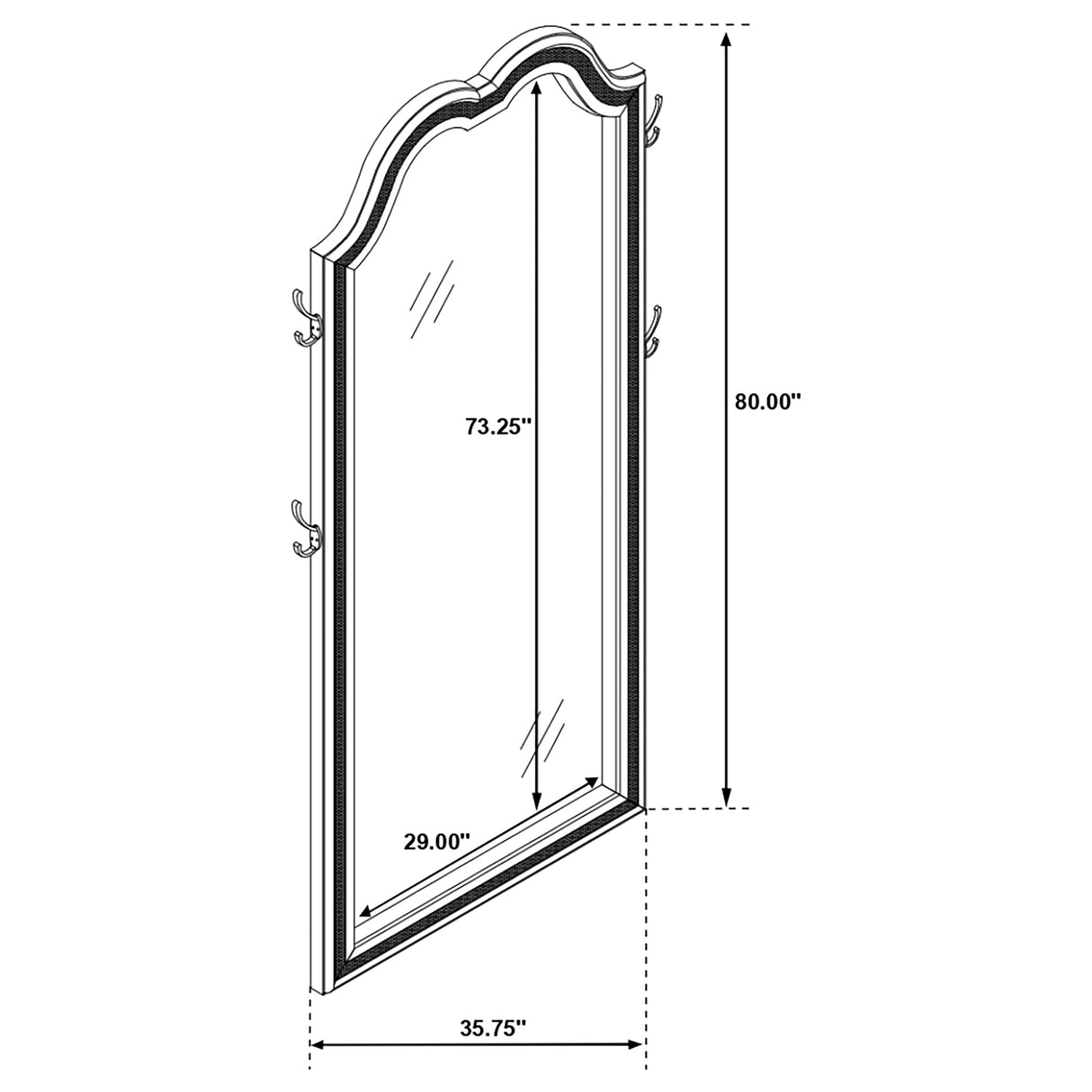 Evangeline Floor Mirror with LED Lighting