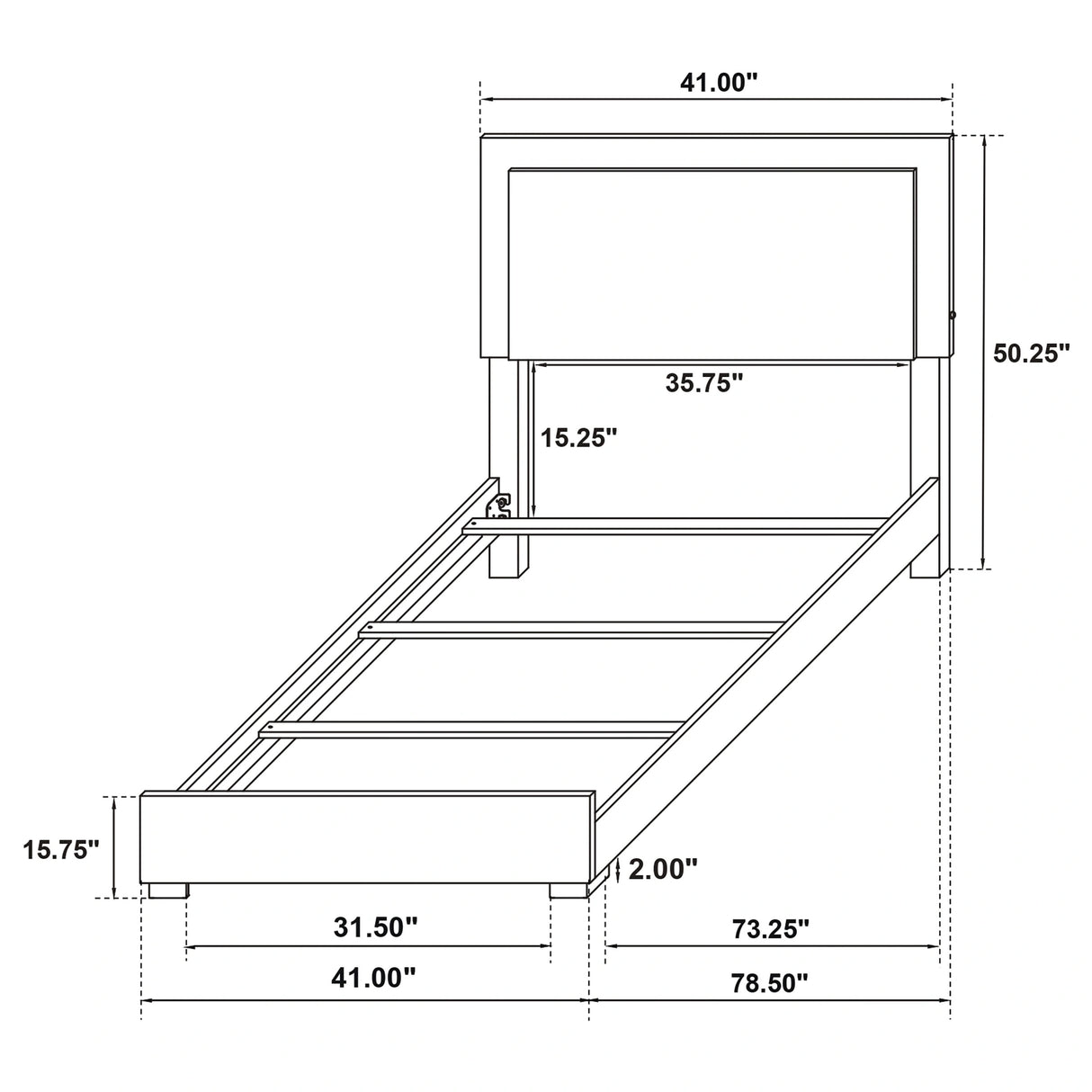 Marceline Panel Bed with LED Lighting