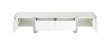 Larvik TV Stand White w/ Silver Frame