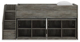 Frandern Loft Bed with Bookcase Storage