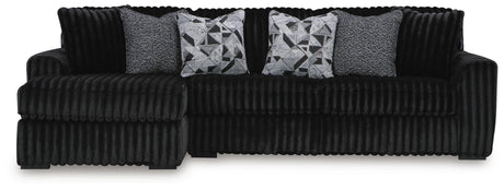 Midnight-Madness Sectional with Chaise - Onyx