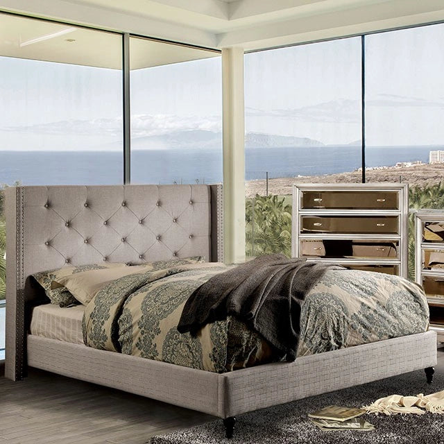 Anabelle E.King Bed Purple & Natural