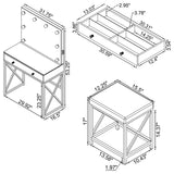 Eliza Makeup Vanity Table with LED Mirror and Stool