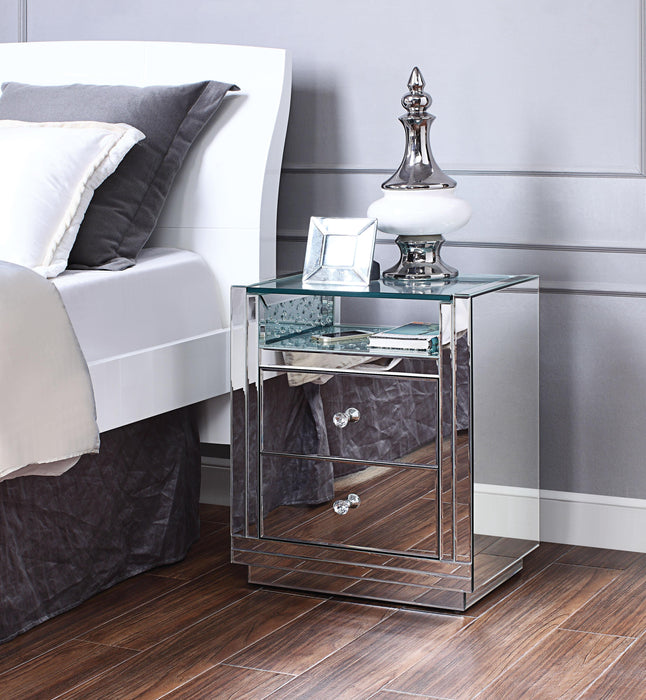Nysa Mirrored & Faux Crystals Accent Table - M&M Furniture (CA)