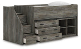 Frandern Loft Bed with Bookcase and Drawer Storage