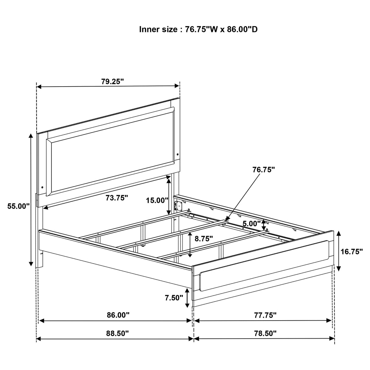 Caraway Panel Bed with LED Lighting