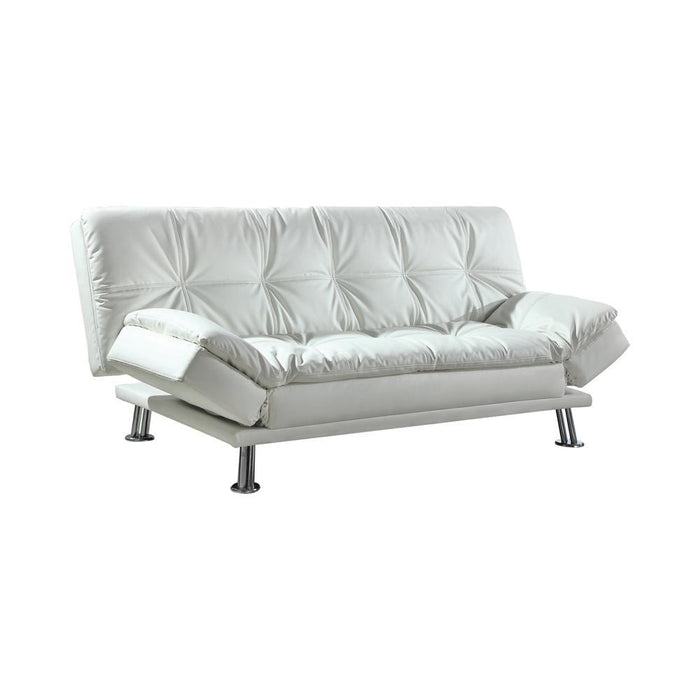 Dilleston Tufted Back Upholstered Sofa Bed White - M&M Furniture (CA)