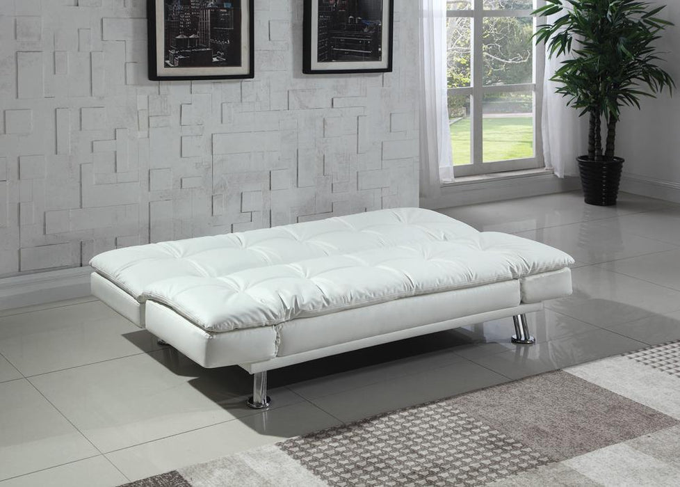 Dilleston Tufted Back Upholstered Sofa Bed White - M&M Furniture (CA)
