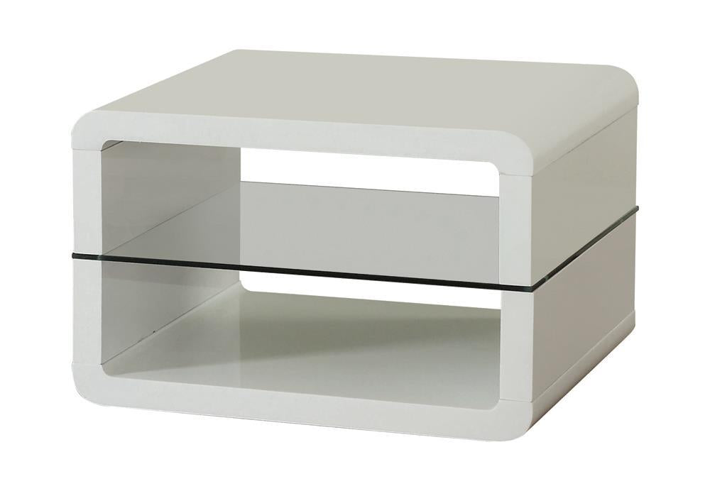 Modern White End Table