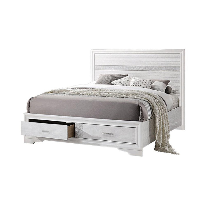 Miranda Contemporary White Queen Storage Bed