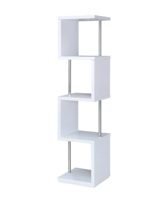 Modern White Four Tier Bookcase