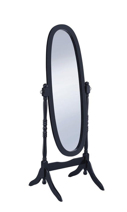 Cabot Rectangular Cheval Mirror with Arched Top Black - M&M Furniture (CA)