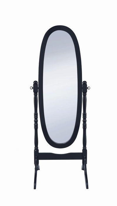 Cabot Rectangular Cheval Mirror with Arched Top Black - M&M Furniture (CA)