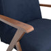 Cheryl Wooden Arms Accent Chair Dark Blue and Walnut - M&M Furniture (CA)