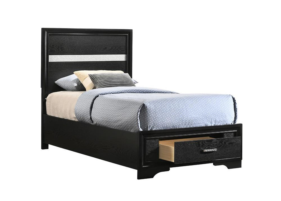 Miranda Twin Storage Bed Black - M&M Furniture (CA)