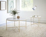Ellison Round X-cross End Table White and Gold - M&M Furniture (CA)