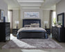 Penelope Queen Bed with LED Lighting Black and Midnight Star - M&M Furniture (CA)