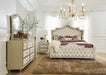 Antonella Upholstered Tufted Queen Bed Ivory and Camel - M&M Furniture (CA)