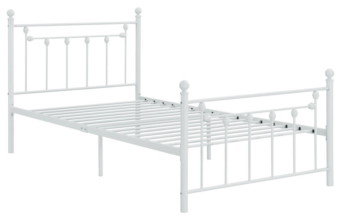 Canon Twin Metal Slatted Headboard Platform Bed - White - M&M Furniture (CA)