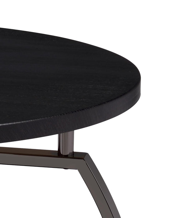 Dacre Round Coffee Table Dark Grey and Black Nickel - M&M Furniture (CA)
