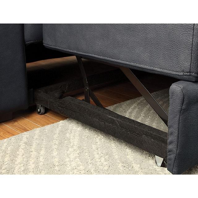 ALCESTER Brown & Gray Sectional w/ Sleeper, Ash