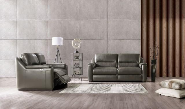 ALTAMURA Power Loveseat, Gray & Beige
