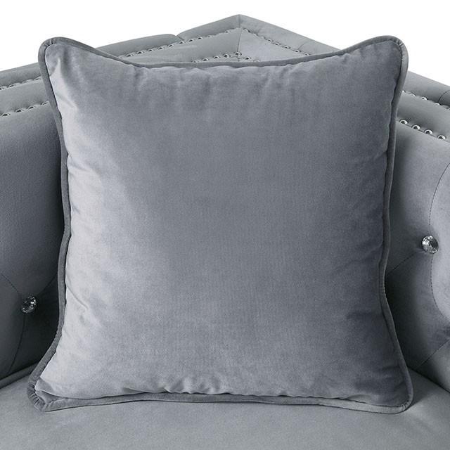 Amie Glam Gray & Black Sectional w/Storage