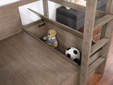 CALLISTUS Twin Workstation Loft Bed, White & Gray