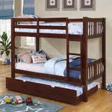 Cameron Dark Walnut, White & Gray Full/Full Bunk Bed