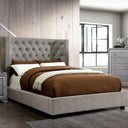 Cayla Cal.King, E.King, & Queen Bed Silver & Grey