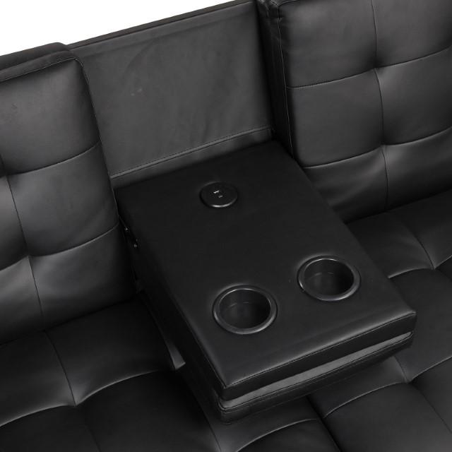 Eidsberg Futon Sofa Bed Orange, Grey, Brown, & Black