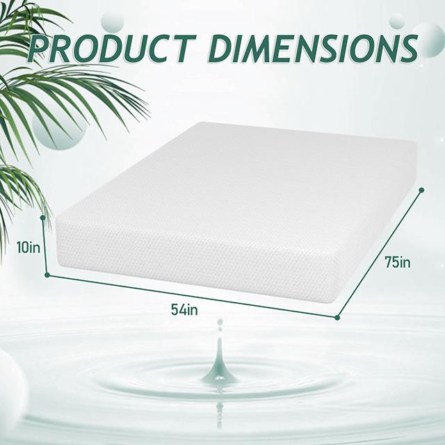 Forsythia 10" Full Green Tea Gel Memory Foam