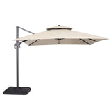 Hero 10 Ft Square Umbrella w/ Double Top + 37" Large Base
