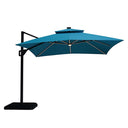 Sano 10 Ft Square Umbrella w/ Double Top w/ LED Light + 37" Large Base