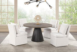Broager 5 Pc Dining Table Set (White Caster Chairs) Rustic Oak
