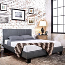 Winn Park Bed Espresso, Velvet, & White