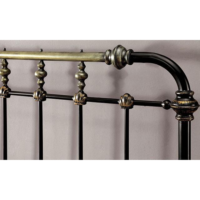 RIANA Antique Black Metal E.King, Full, Queen, & Twin Bed