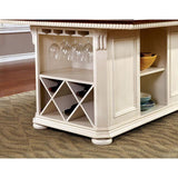 SABRINA Off White/Cherry Counter Ht. Table, Cherry & White