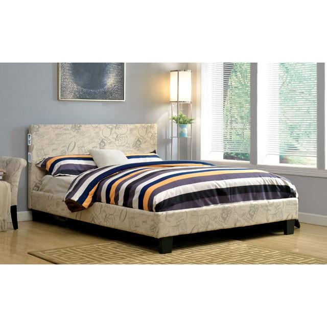 Evans E.King & Cal.King Bed Espressso, White, & Camel